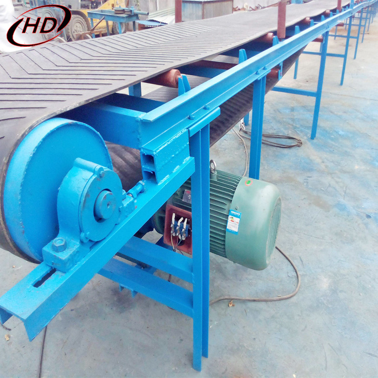 Automatic outdoor convey belt conveyor machine with chevron EP belt