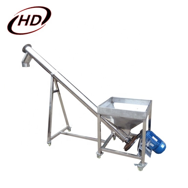 High-efficiency Inclined Auger Spiral Screw Conveyor For Food Powder Packing With Hopper