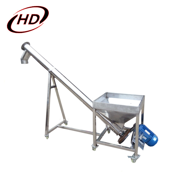 Carbon steel ice inclined screw auger feeder conveyor with hopper