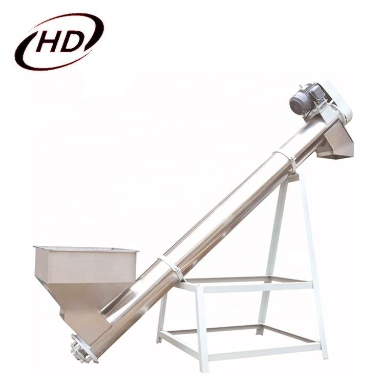 High-efficiency Inclined Auger Spiral Screw Conveyor For Food Powder Packing With Hopper