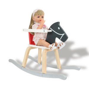 Wooden Rocking Horse for Toddler Solid Wood Kids Ride Animal Baby Ride on Toys for Indoor Outdoor Activities Baby Furniture