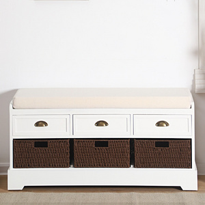 White Wooden Modern Shoe Rack Furniture Entryway Corner Shoe Storage Bench