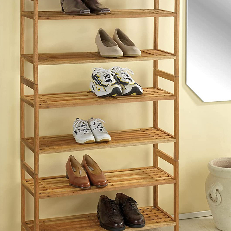 New Products Bamboo Stackable Foldable Shoe Racks Storage Organizer Shoes Shelf Wooden Modern Shoe Rack