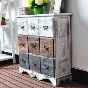 Wholesale Wooden Storage Cabinet Bedroom Furniture Cupboard Dressers 9 Drawer Vintage Chest of Drawer