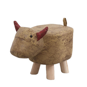 Wholesale Cheap Living Room Furniture Kids Stool Cute Animal Shape Child Wooden Stool Chair