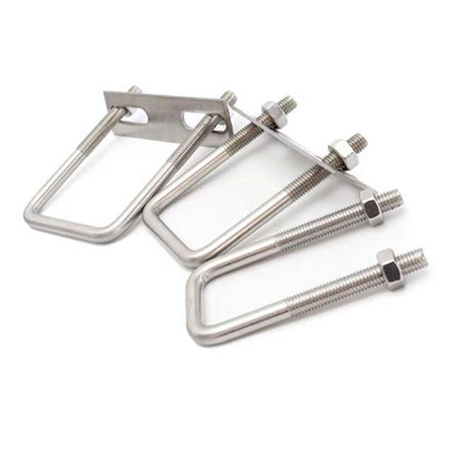 China galvanized u bolt sizes auto part trailer u-bolt nut pipe clamp high strength stainless steel square u bolt