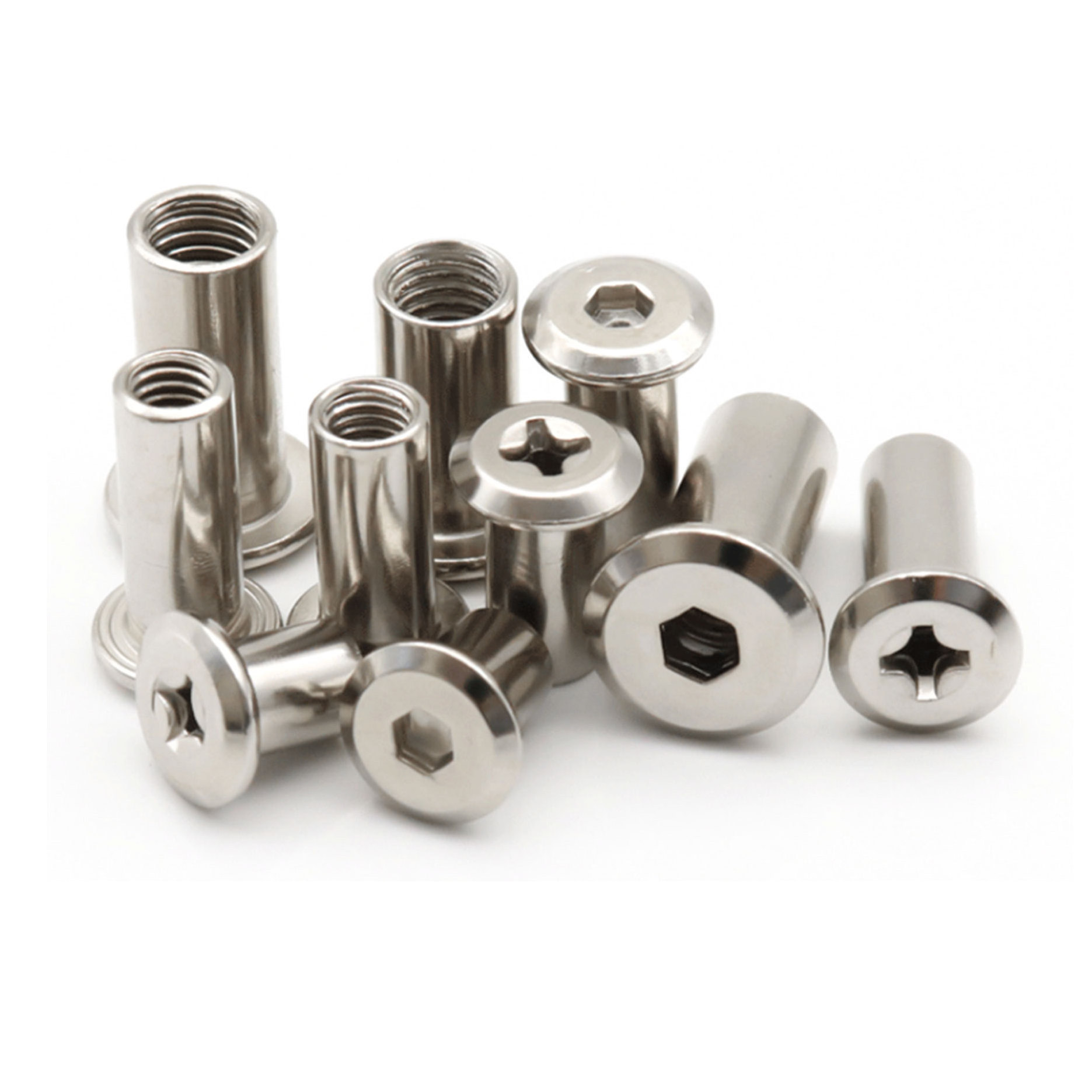 Stainless steel flat head hex socket furniture connector bolts and sleeve barrel cap nut M3 M4 M5 M6 M8 M10 furniture splint nut