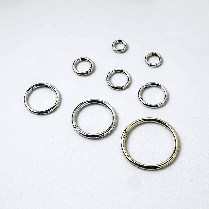 Spring ring open connect chain bag O ring leather bag dog collar circle round ring metal buckle bag parts