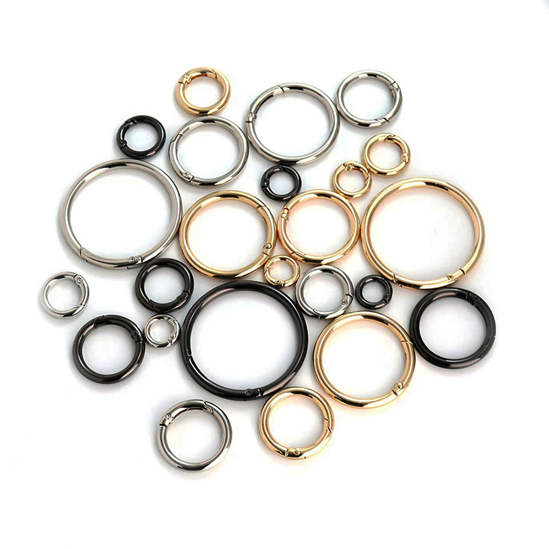 Spring ring open connect chain bag O ring leather bag dog collar circle round ring metal buckle bag parts