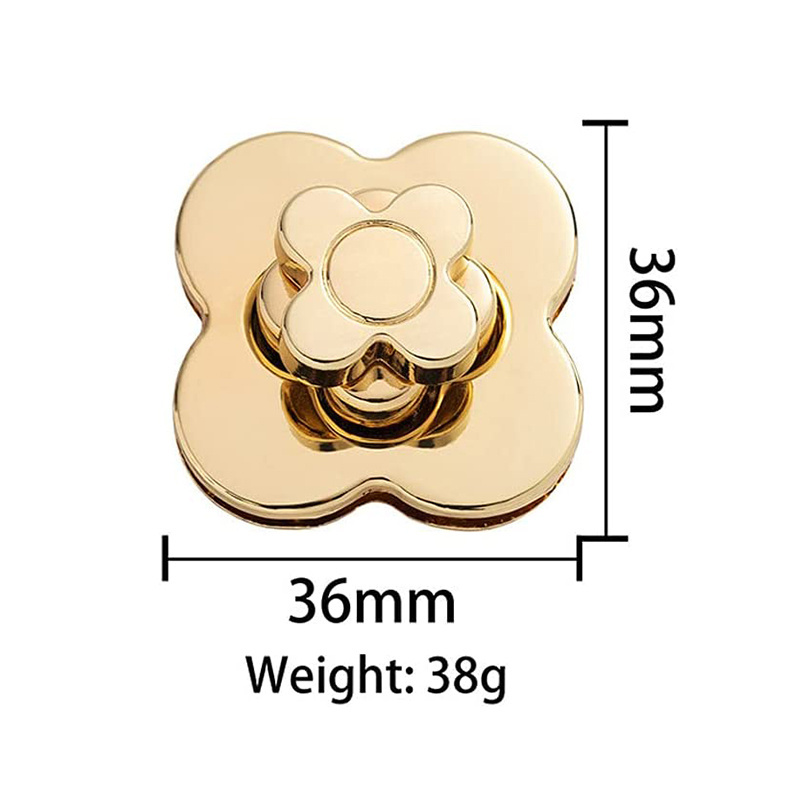 New Design Flower bag lock Metal bag accessories Purses Locks Twist Clasp Lock for DIY Handbag Closure Purse Making