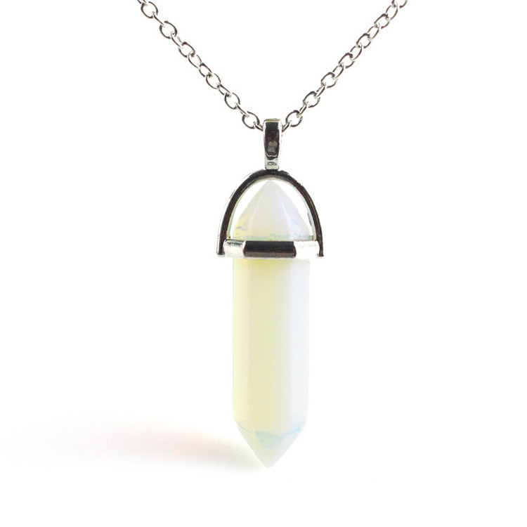 Natural Crystal Quartz Stone Hexagonal Column Pendant Spirit Pendulum Power Stone Natural Stone Necklace Bullet Pendant