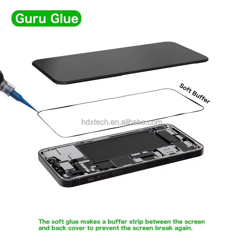 2UUL Guru Glue Black White Soft Buffer Adhesive Repair Glue for Mobile Phone LCD Touch Screen Frame Back Glass Repair