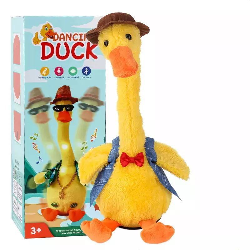 stuffed animal duck talking plush toy electric singing duck recording speak musical kids dancing plush yellow duck