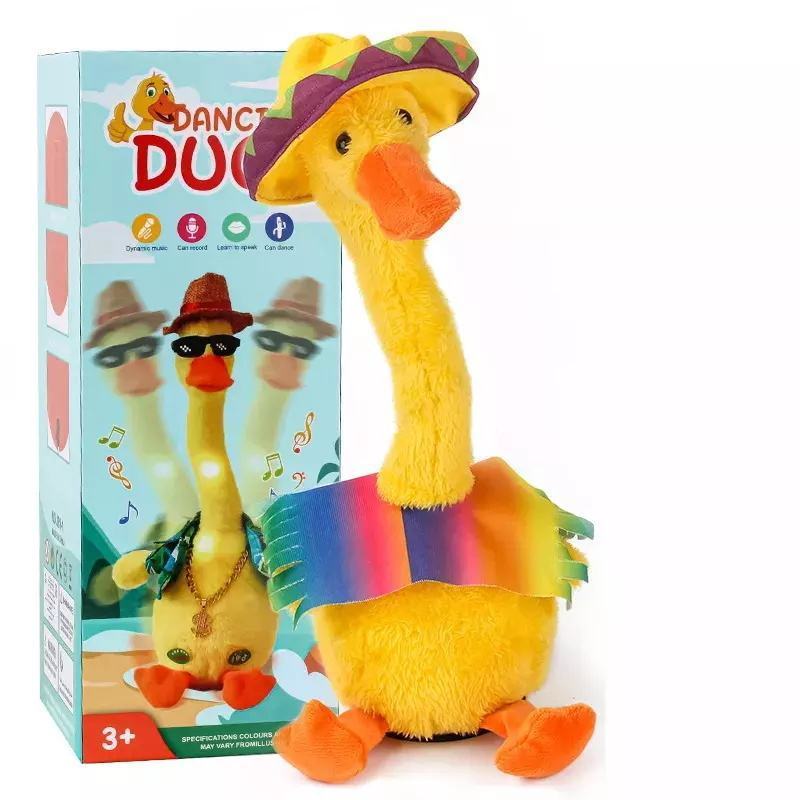 stuffed animal duck talking plush toy electric singing duck recording speak musical kids dancing plush yellow duck