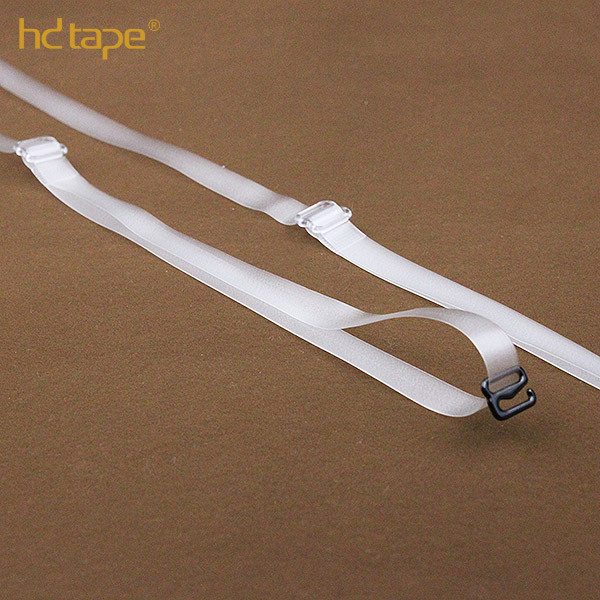 Custom black nylon hooks replace stink-proof semi-transparent invisible tpu clear bra straps