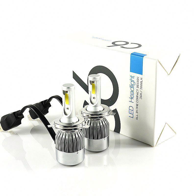 Auto+Lighting+System Car auto 3 color 200 watts dual color luces 72W H1 H3 H7 H4 H11 9005 9006  c6 led headlight bulb kit