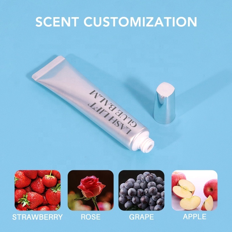 Organic Lash Perming Glue Balm tube Strong hold sticky lash lift wax hose Rose flavor Glue Permanent Eyebrow lash lift glue balm