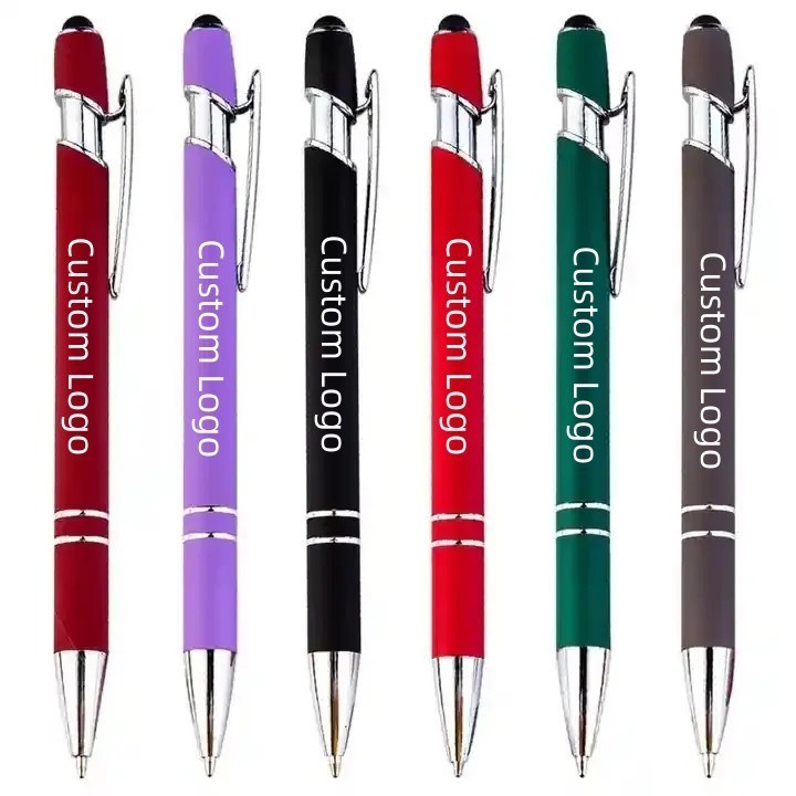 Custom Novelty Touch Metal Ballpoint Pens Promotional Novelty Business Gifts with Logo Feather Style Corporate Gift Sets