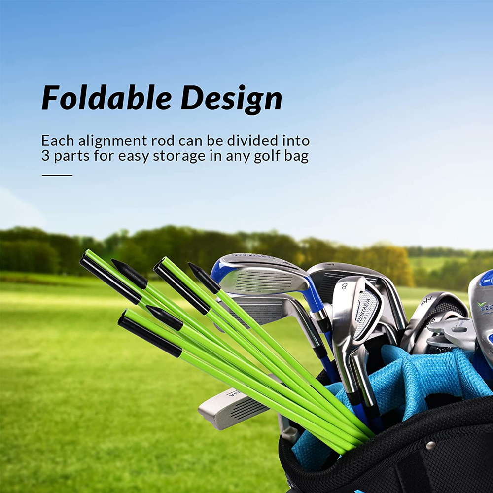 3 Pack for Aiming, Putting, Full Swing Trainer, Posture Corrector Golf Training Aid Collapsible Golf Alignment Sticks