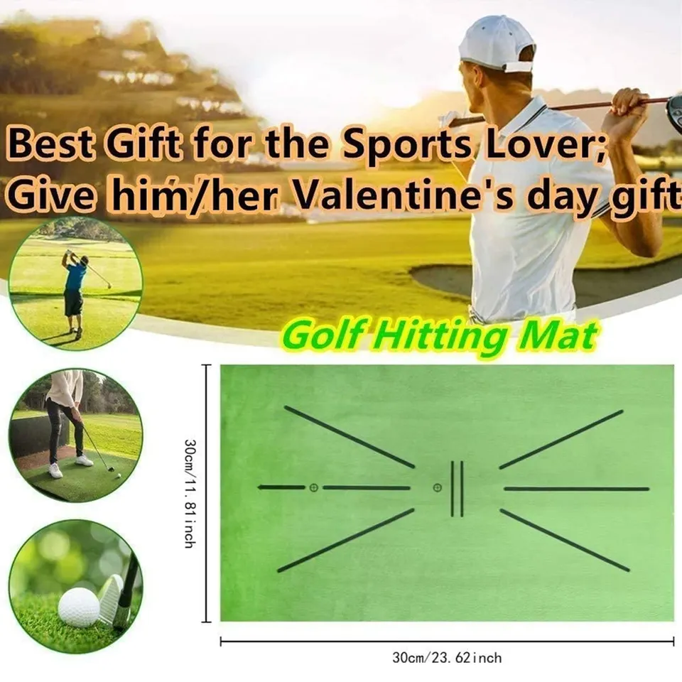 Golf Training Mat Golf Driving Range Mat Rubber Base Golf Hitting Swing Mat For Swing Detection Batting Game