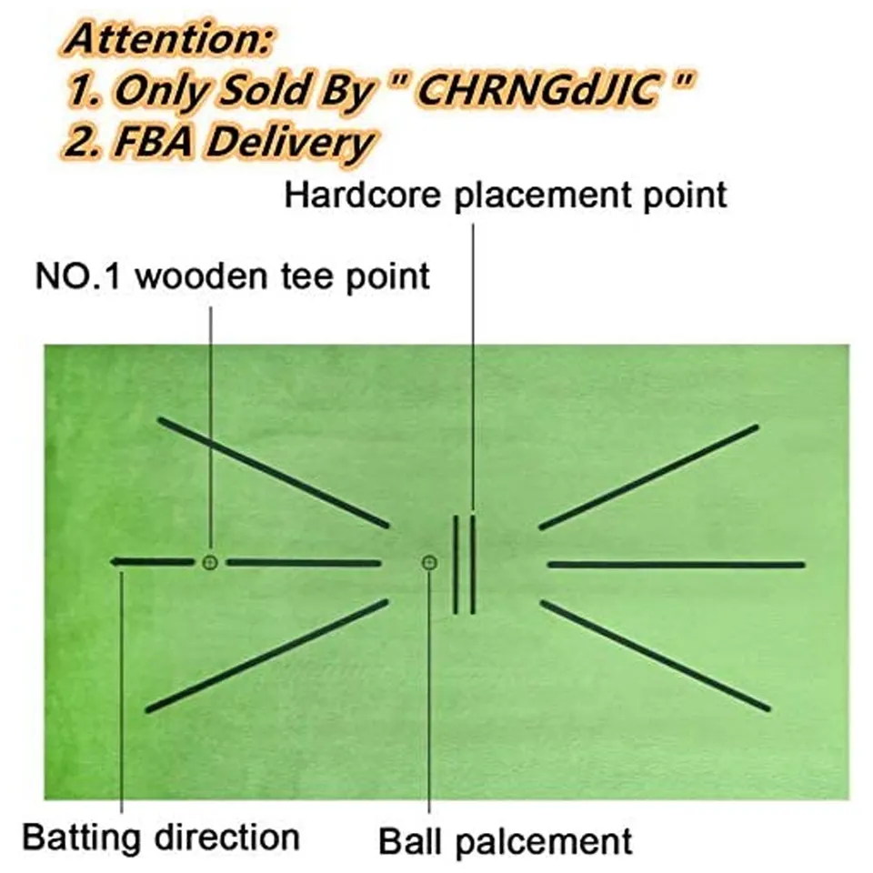 Golf Training Mat Golf Driving Range Mat Rubber Base Golf Hitting Swing Mat For Swing Detection Batting Game