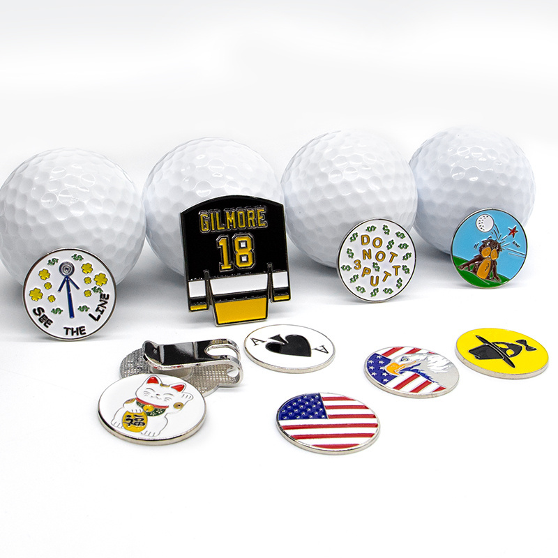 OEM/ODM Golf Accesory Custom Logo Golf Ball Marker Metal Magnet Golf Ball Marker Poker Chip