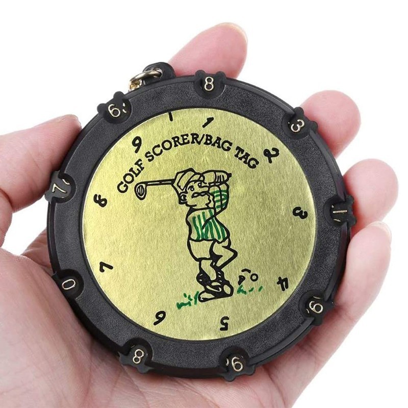 Wholesale Golden/Silver Handheld 18 Holes Golf Rounded Score Counter With Clip Digit Counter