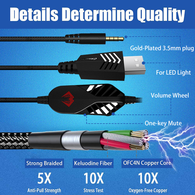 Free shipping audifonos con de diadema fone gamer earphone led headset gaming headphones with microphone light for xbox