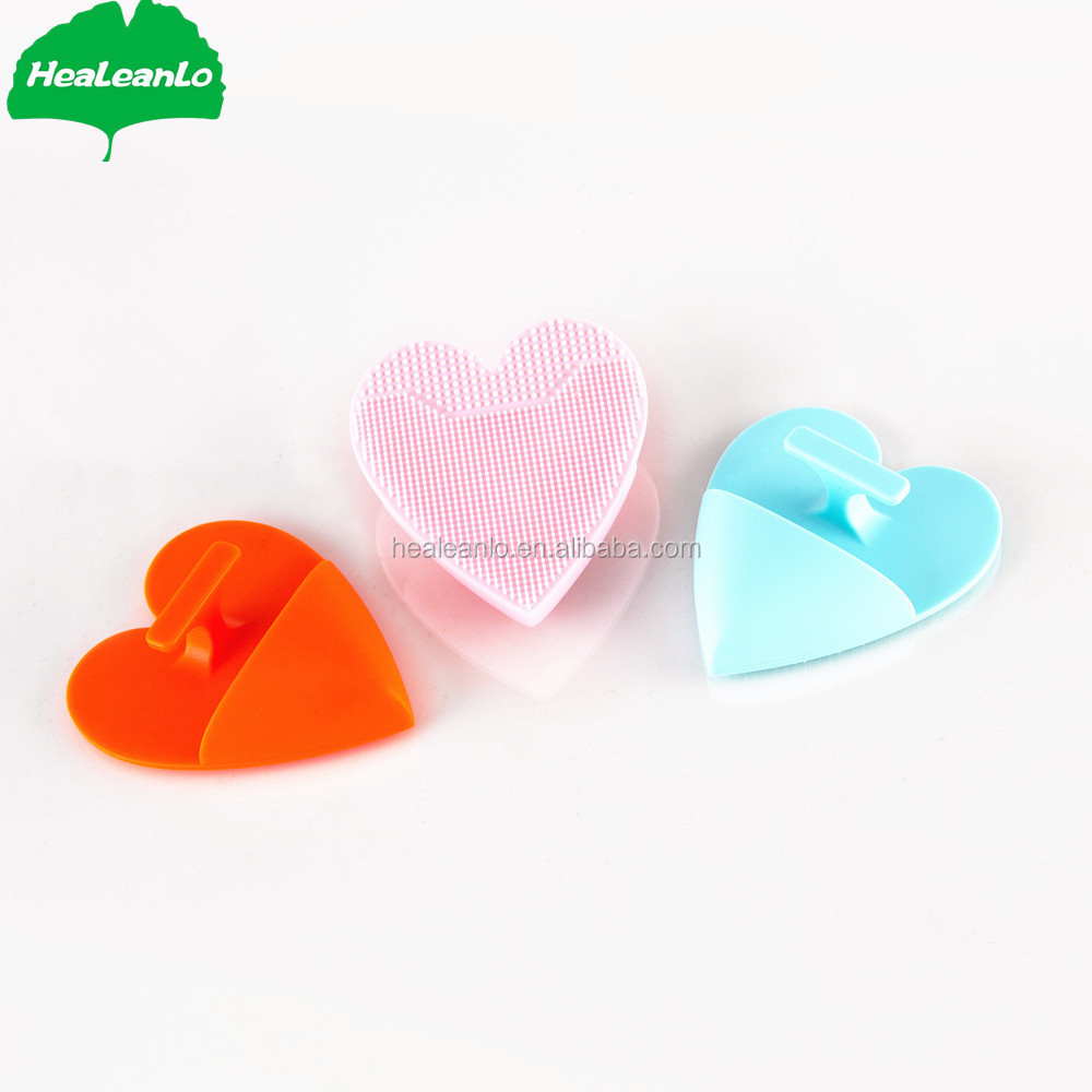 HeaLeanLo silicone heart shape wash face brush facial exfoliator cleansing pad brush for sensitive skin