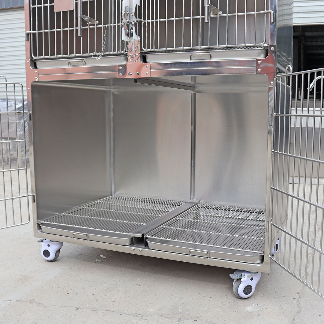 High Quality Vet Hospital Clinic Equipment Pet Veterinary Inpatient 304 Stainless Steel Animal Dog Cage