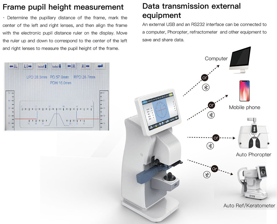 Ophthalmic Equipment Auto Lensmeter Digital Auto Lens Meter Lensometer Automatic Focimeter