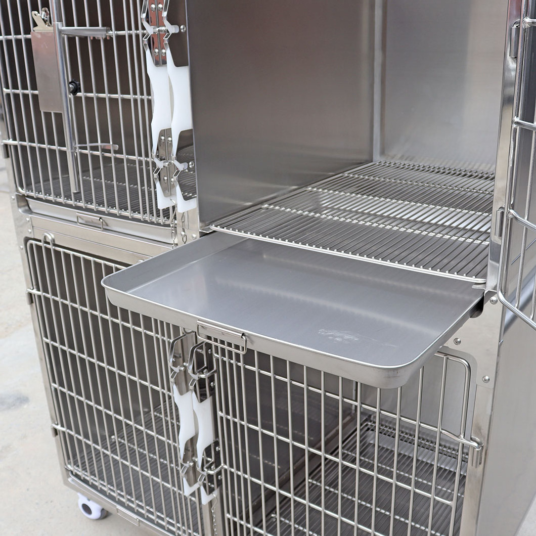 High Quality Vet Hospital Clinic Equipment Pet Veterinary Inpatient 304 Stainless Steel Animal Dog Cage