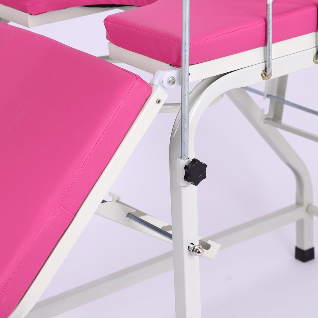 Medical Portable gynecological examination bed Iron Delivery Bed manual Gyno Exam Chair Table