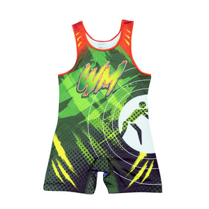 2022OEM Service Wholesale Gym  Wrestling Wear Mens Custom Logo Wrestling Singlet