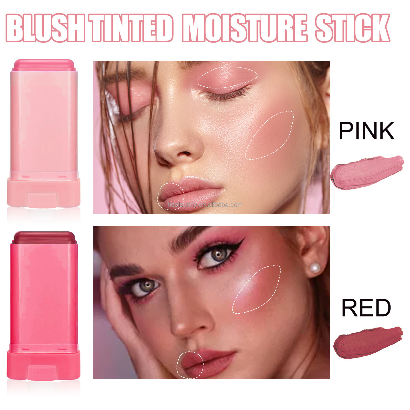 Private Label Custom Vegan Cream Blusher Multi Stick Makeup Blush Stick For Lip Eye Cheek