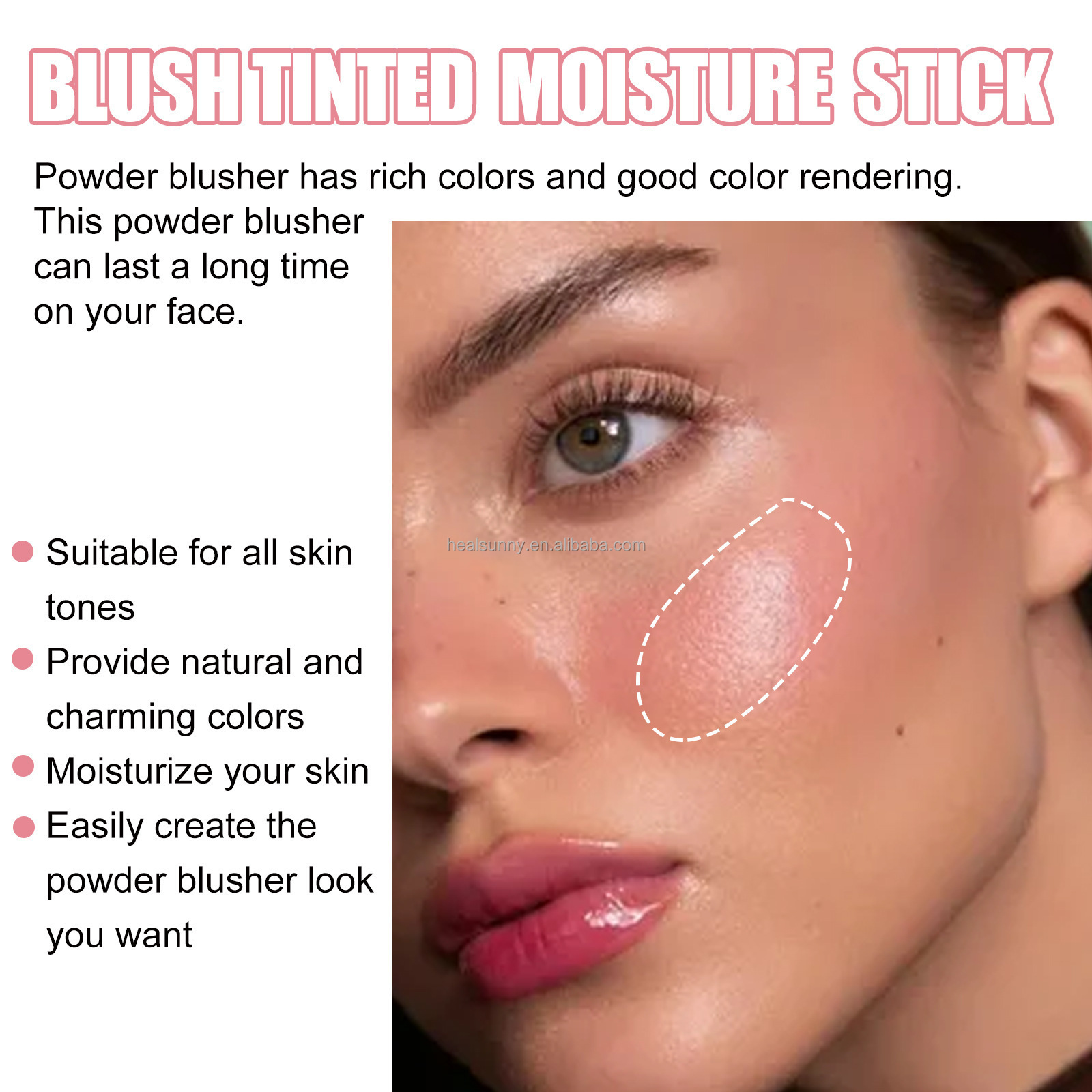 Private Label Custom Vegan Cream Blusher Multi Stick Makeup Blush Stick For Lip Eye Cheek