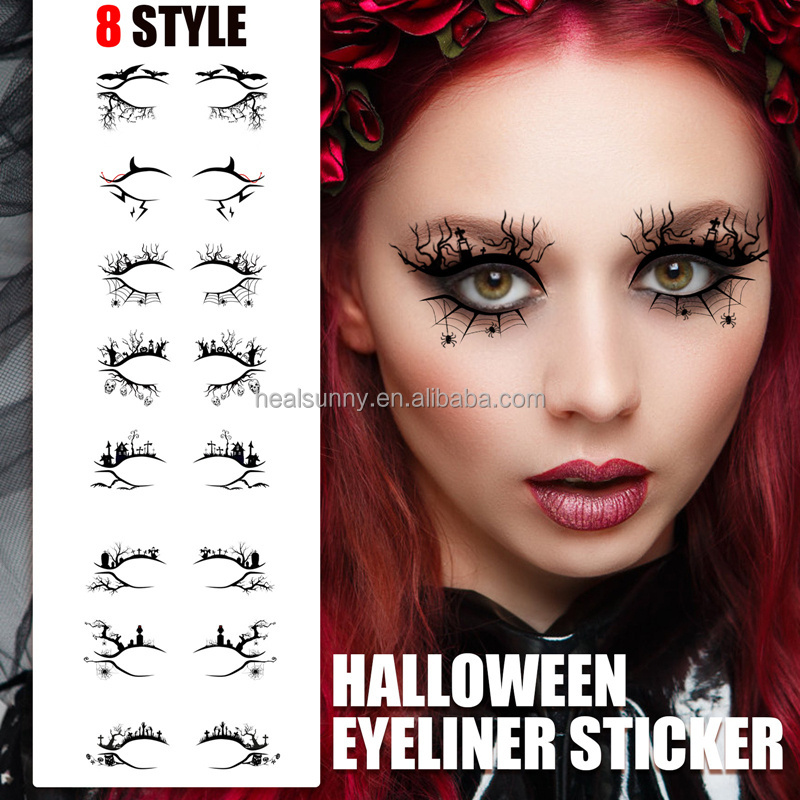 Adhesive Eyeliner Eyelash Stickers Halloween eyeliner Makeup Stickers Eyeline Tattoo Sticker for Party