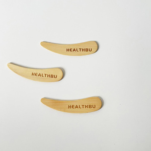 Natural Wooden Bamboo Mini Facial Cosmetic Cream Spatula Custom Logo Bamboo Spoons Eco Friendly Cosmetic Ice Cream Scoop Spoon