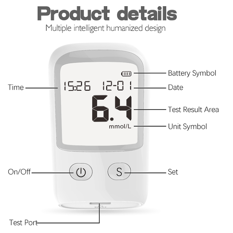 Wholesale Glucose Meter 25 Test Strip Bloos Suger Digital Custom Blood Glucose Monitor With Lancet