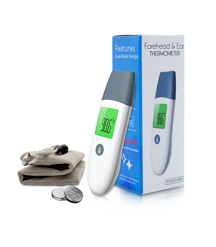 Digital electronic thermometer C/F switchable LED Digits infrared thermometer for ear and forehead measure