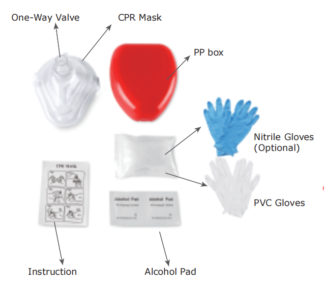 Portable Emergency Rescue One Way Valve Pocket CPR Mask with Keychain