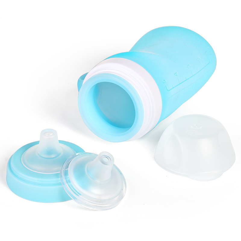 New Design Soft Silicone 150ml Squeeze Large Caliber Supplementary Food Baby Feeding Bottle