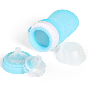 New Design Soft Silicone 150ml Squeeze Large Caliber Supplementary Food Baby Feeding Bottle