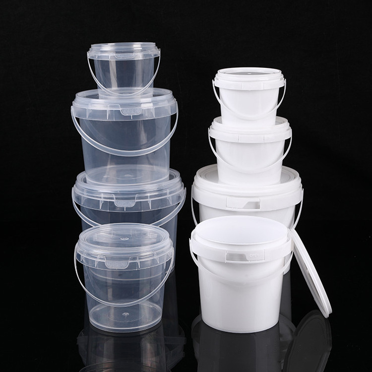 PP transparent  packaging bucket small bucket plastic bucket with lid 160ml-5000ml