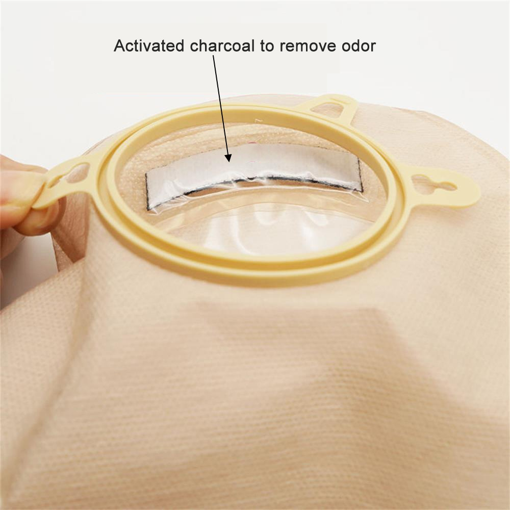 Top selling 2 piece ostomy bag open reusable stoma bag medical quality colostomy bag with clip