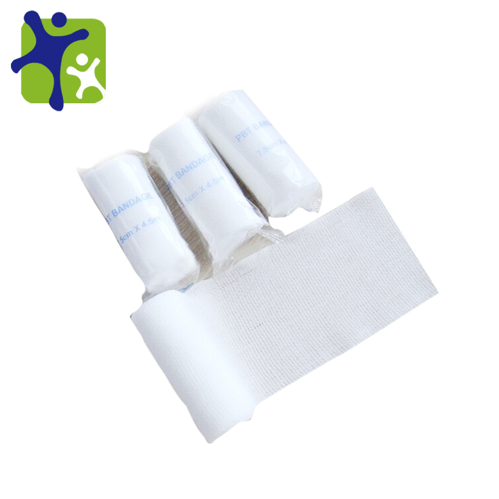 Medical Strong Absobtion Gauze Bandage First Aid Bandage Roll OEM Custom Size Elastic Gauze PBT Bandage