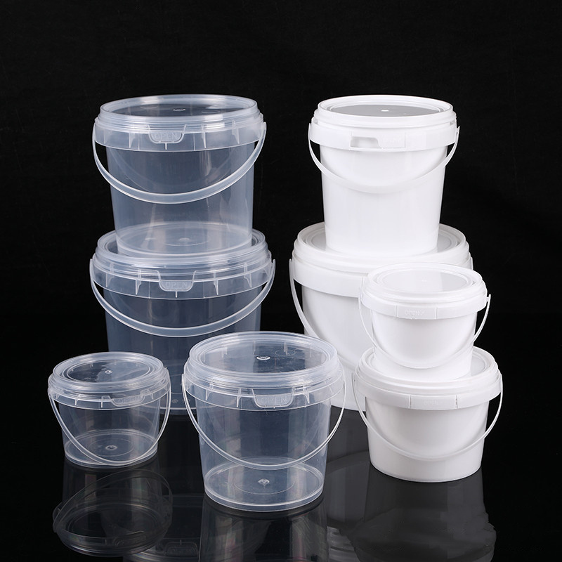 PP transparent  packaging bucket small bucket plastic bucket with lid 160ml-5000ml