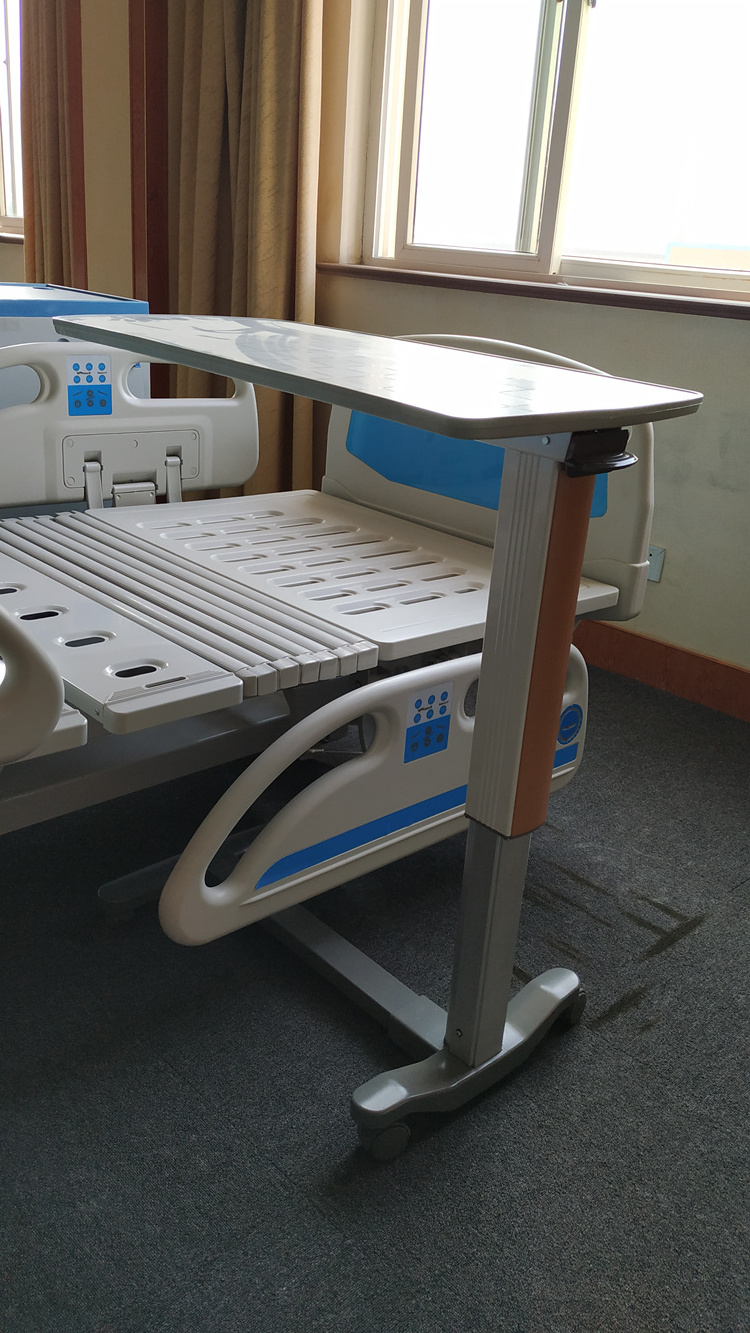 Hospital Furniture Overbed Table Adjustable Movable ABS Stainless Steel Hospital Storage Cabinet