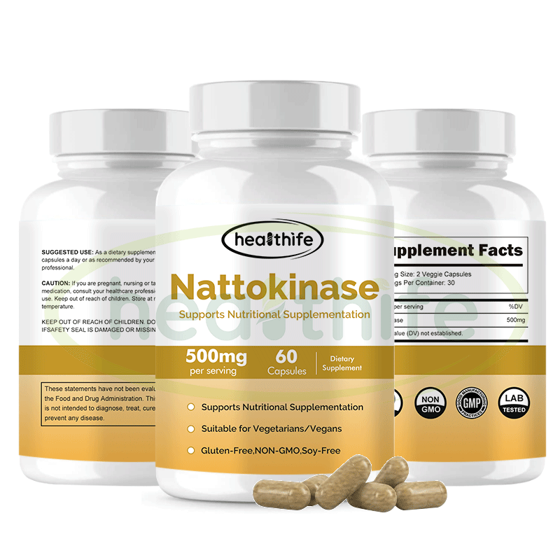 Healthife OEM Organic Nattokinase 2000 FU Nattokinase Capsules