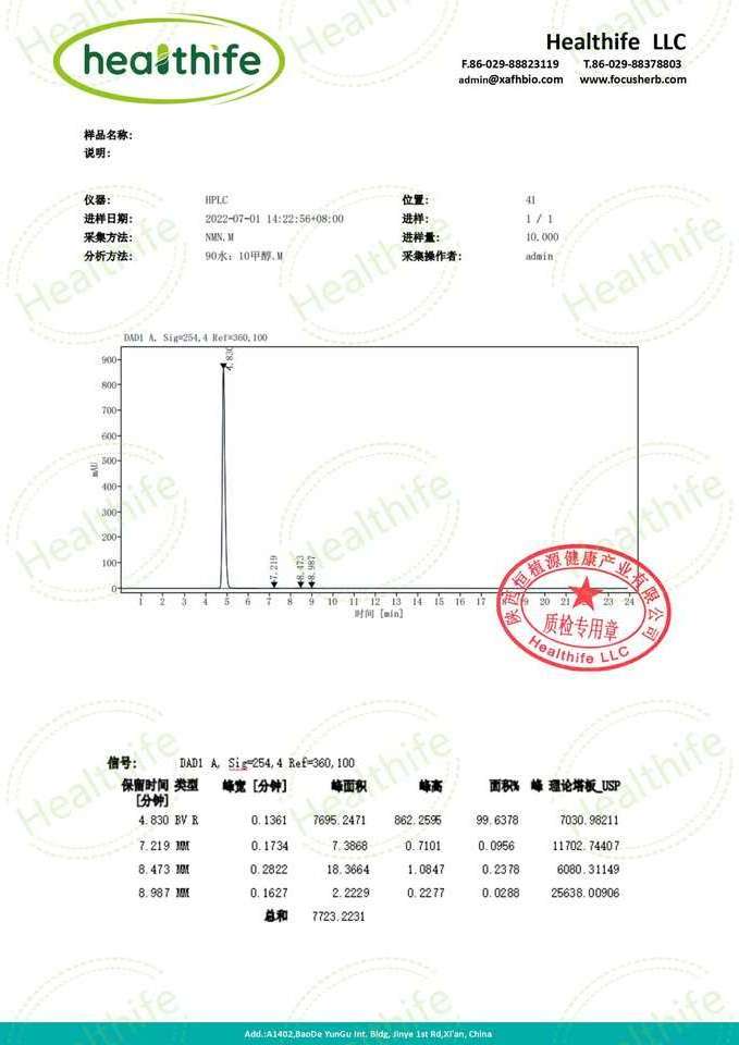 Healthife top quality 98% resveratrol pure nmn supplements NMN